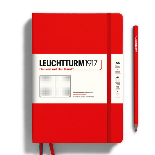 Leuchtturm1917 A5 Medium Hardcover Notebook - Red / Dotted