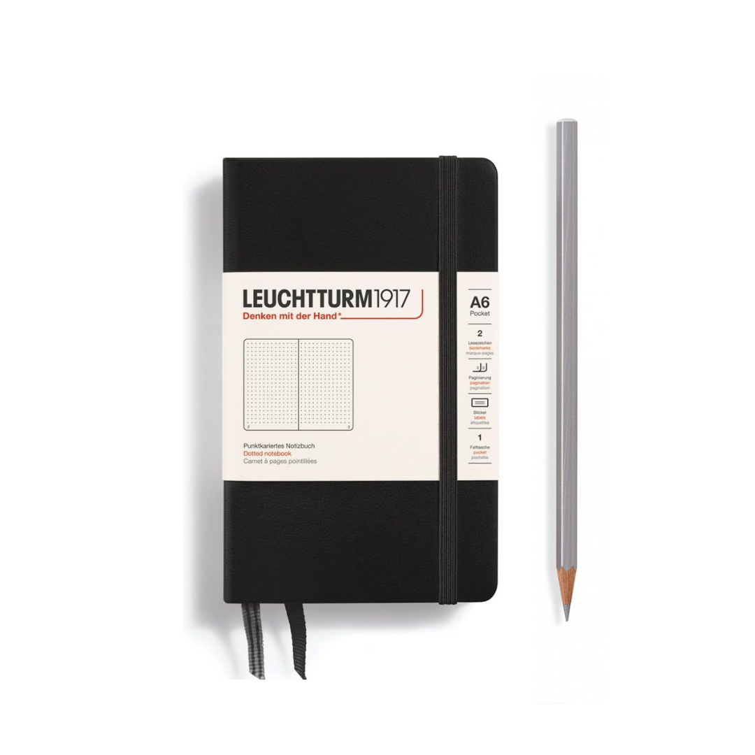 Leuchtturm1917 精装 A6 袖珍笔记本黑色 - 圆点