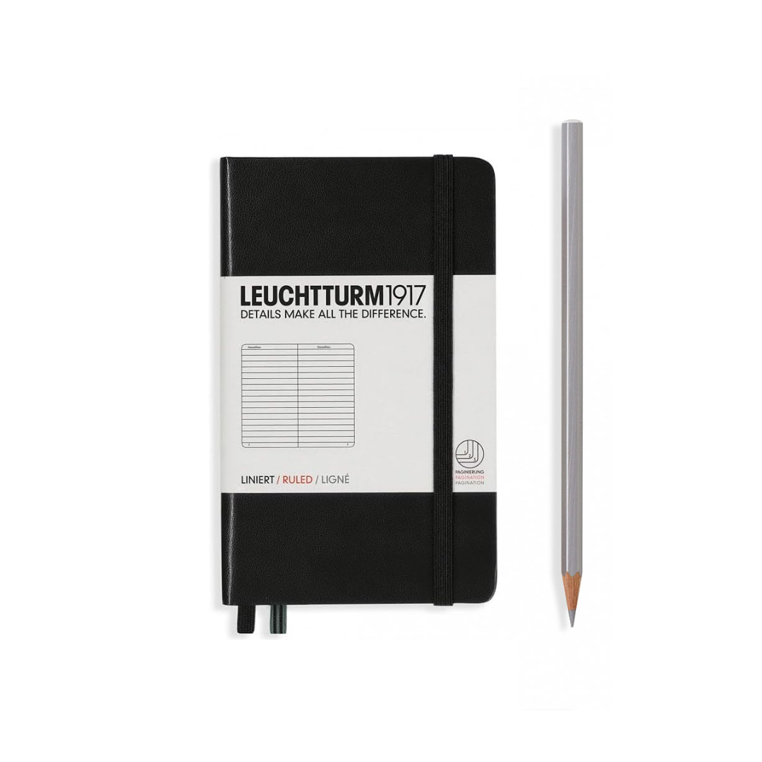 Leuchtturm1917 A6 Pocket Hardcover Notebook - Black / Ruled