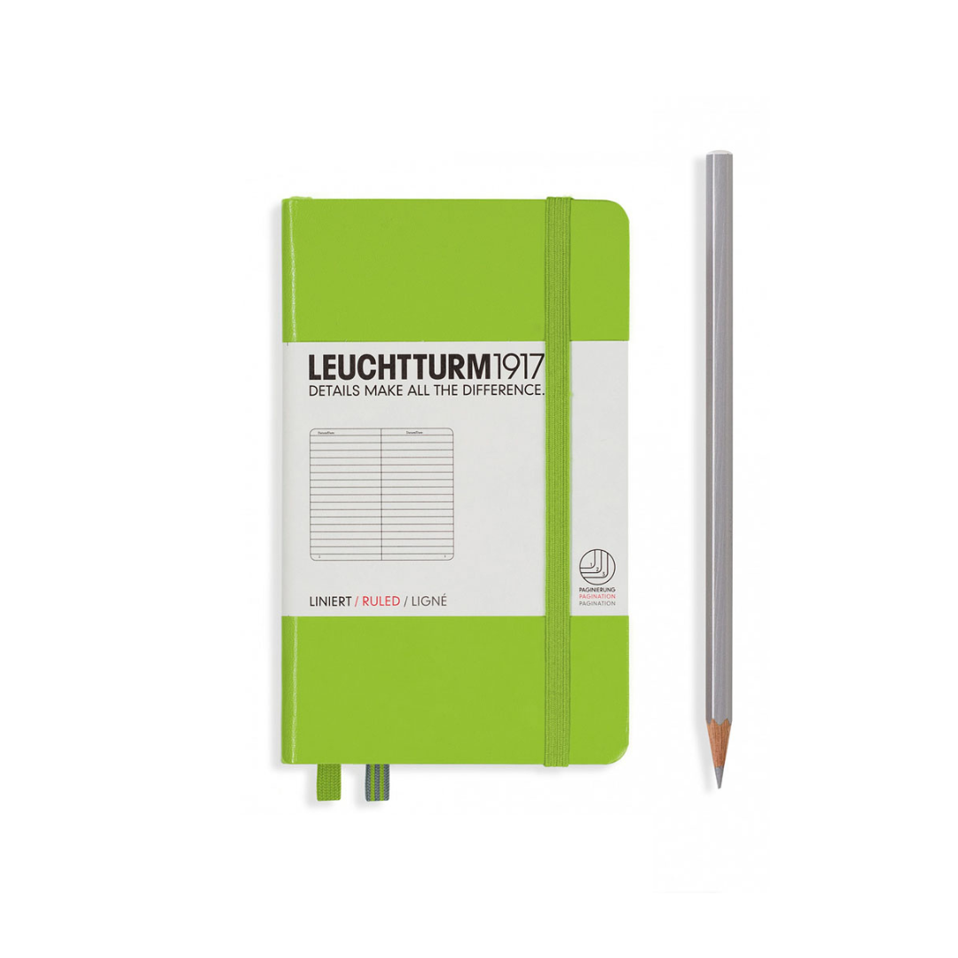 Leuchtturm1917 A6 Pocket Hardcover Notebook - Lime / Ruled