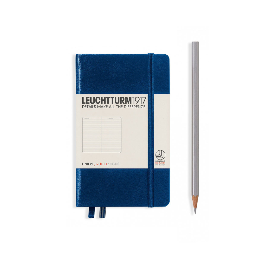 Leuchtturm1917 精装 A6 袖珍笔记本海军蓝 - 直纹