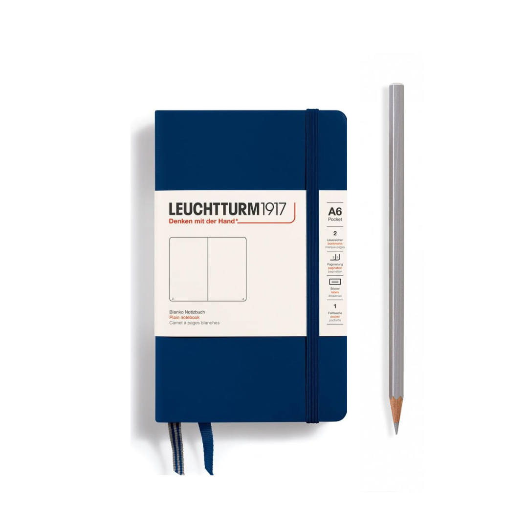 Leuchtturm1917 精装 A6 袖珍笔记本海军蓝 - 纯色