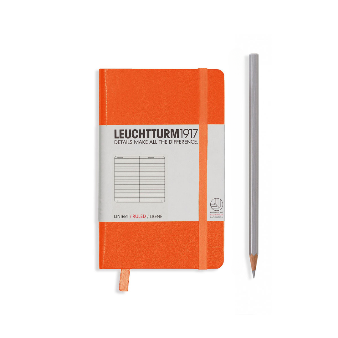 Leuchtturm1917 Kulit Keras A6 Poket Notebook Jingga - Diperintah