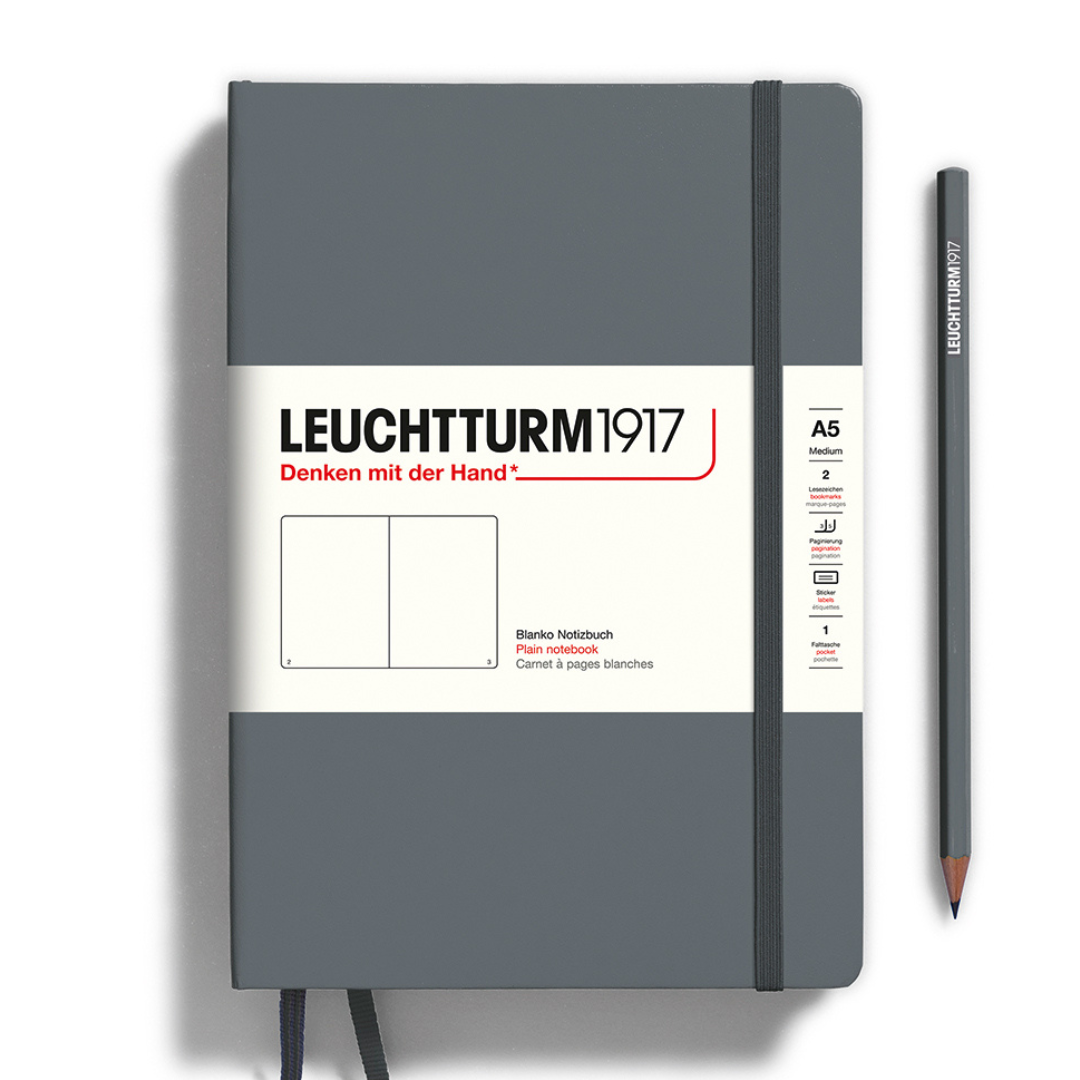 Leuchtturm1917 精装 A5 中号笔记本无烟煤色 - 普通色