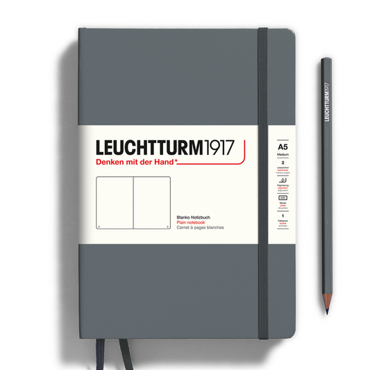 Leuchtturm1917 A5 Medium Hardcover Notebook - Anthracite / Plain