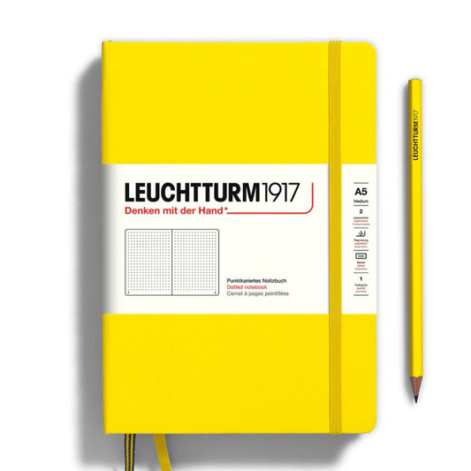 Leuchtturm1917 A5 Medium Hardcover Notebook - Lemon / Dotted