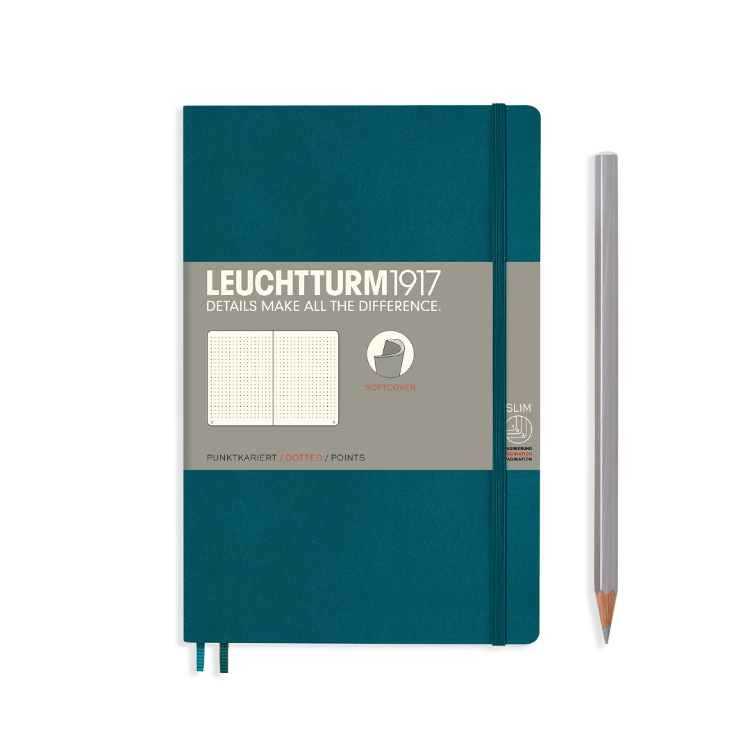 Leuchtturm1917 B6+ Softcover Notebook - Pacific Green / Dotted