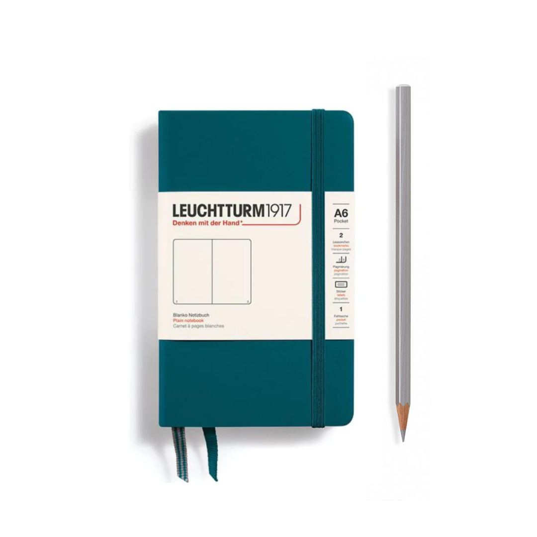 Leuchtturm1917 A6 Pocket Hardcover Notebook - Pacific Green / Plain