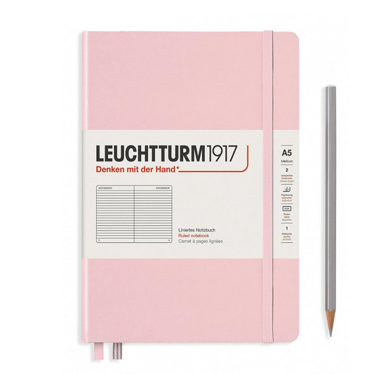 Leuchtturm1917精装A5中号笔记本粉-直纹