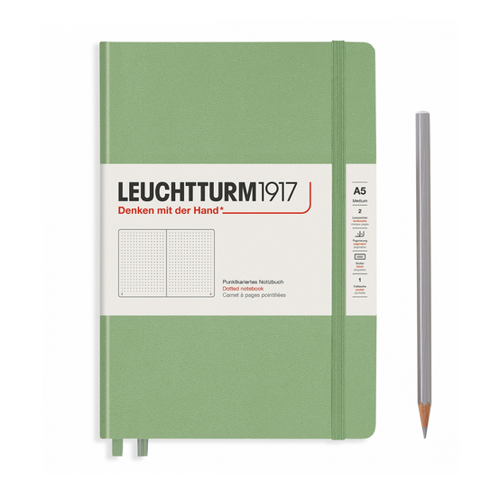 Leuchtturm1917 精装 A5 中号笔记本鼠尾草 - 点状