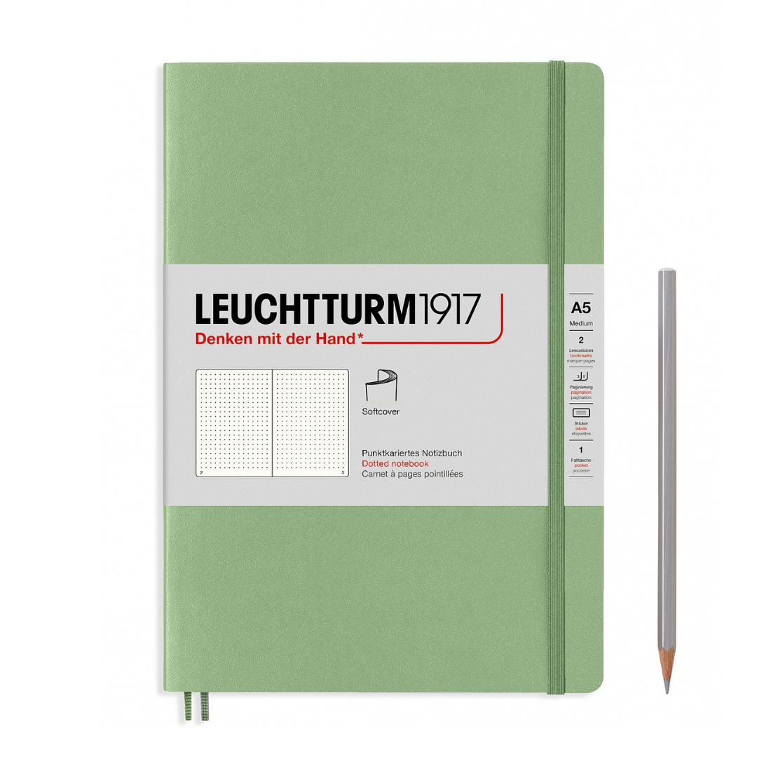Leuchtturm1917 Softcover A5 Medium Notebook Sage - 点状