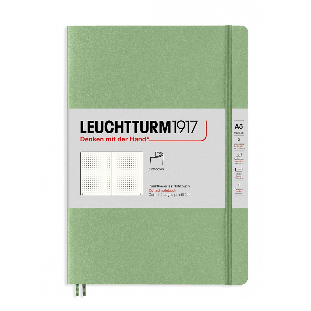 Leuchtturm1917 Softcover A5 Medium Notebook Sage - 点状