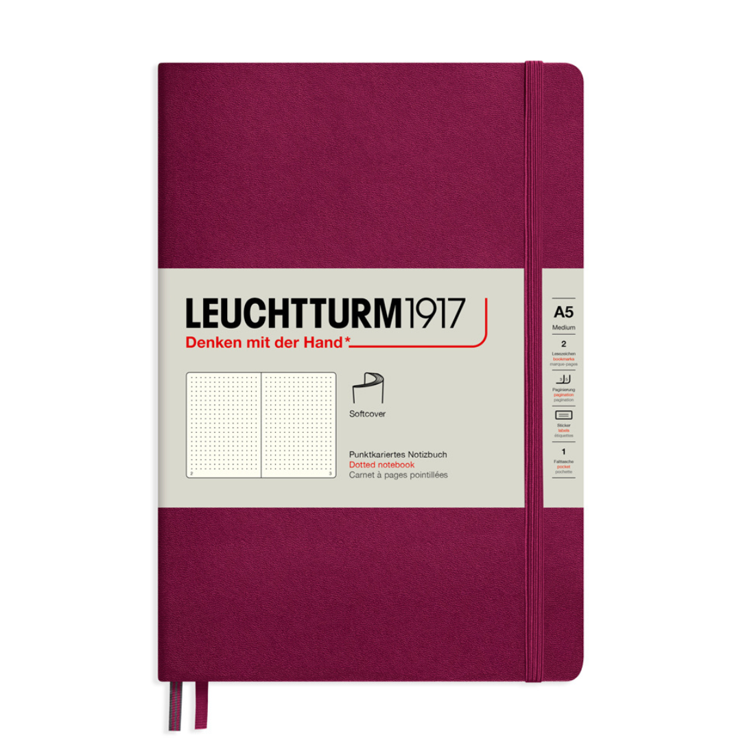 Leuchtturm1917 A5 Medium Softcover Notebook - Port Red / Dotted