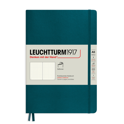 Leuchtturm1917 A5 Medium Softcover Notebook - Pacific Green / Dotted