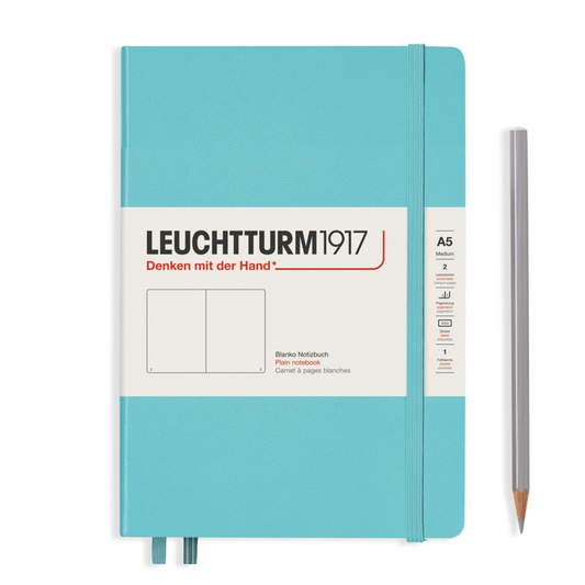 Leuchtturm1917 精装 A5 中型笔记本海蓝宝石 - 纯色