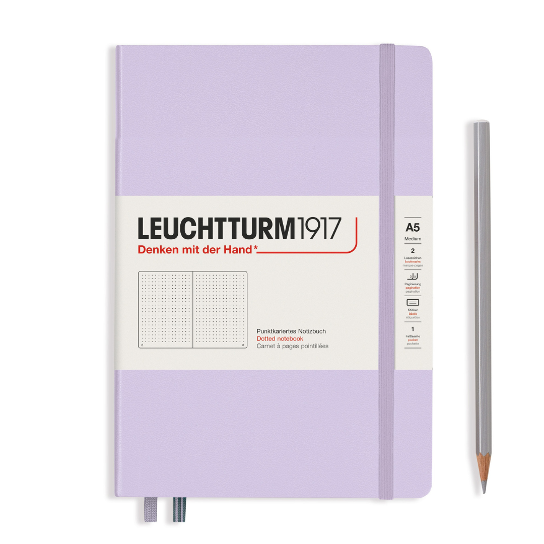 Leuchtturm1917 精装 A5 中号笔记本丁香紫 - 点缀