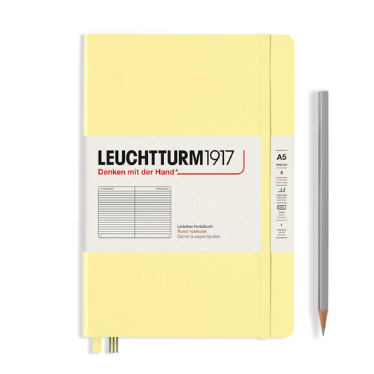 Leuchtturm1917 精装 A5 中型笔记本香草 - 直纹