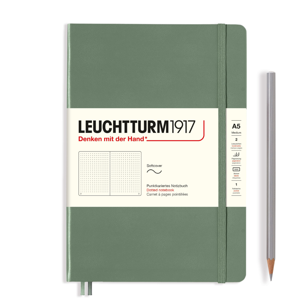 Leuchtturm1917 Softcover A5 Medium Notebook Olive - 圆点