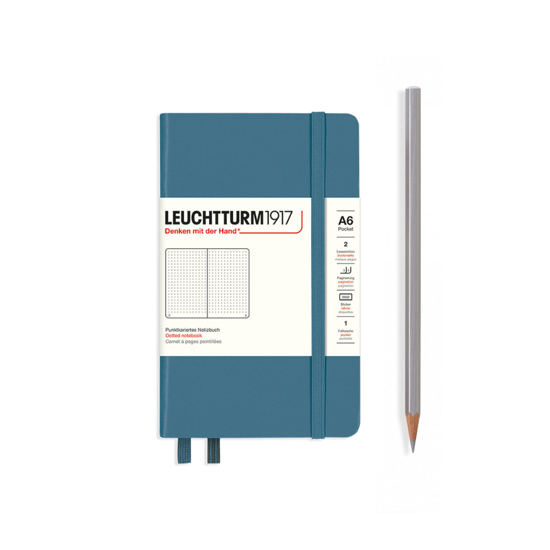 Leuchtturm1917精装A6袖珍笔记本石蓝-点