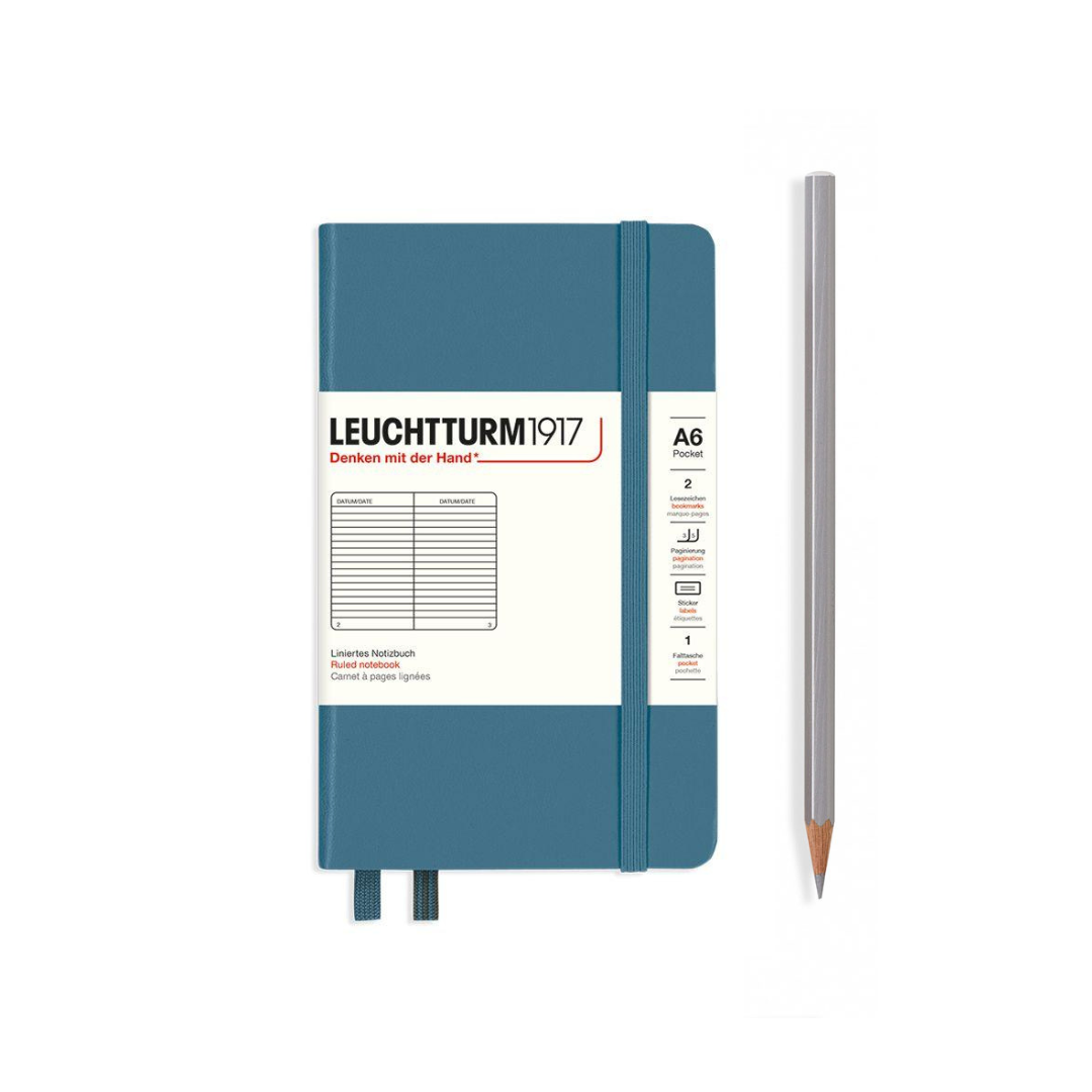 Leuchtturm1917 精装 A6 袖珍笔记本石蓝 - 直纹