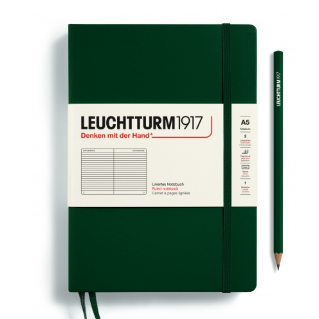Leuchtturm1917自然色精装A5中号笔记本森林绿