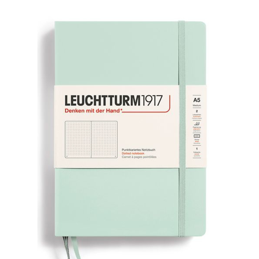Leuchtturm1917自然色精装A5中号笔记本薄荷绿
