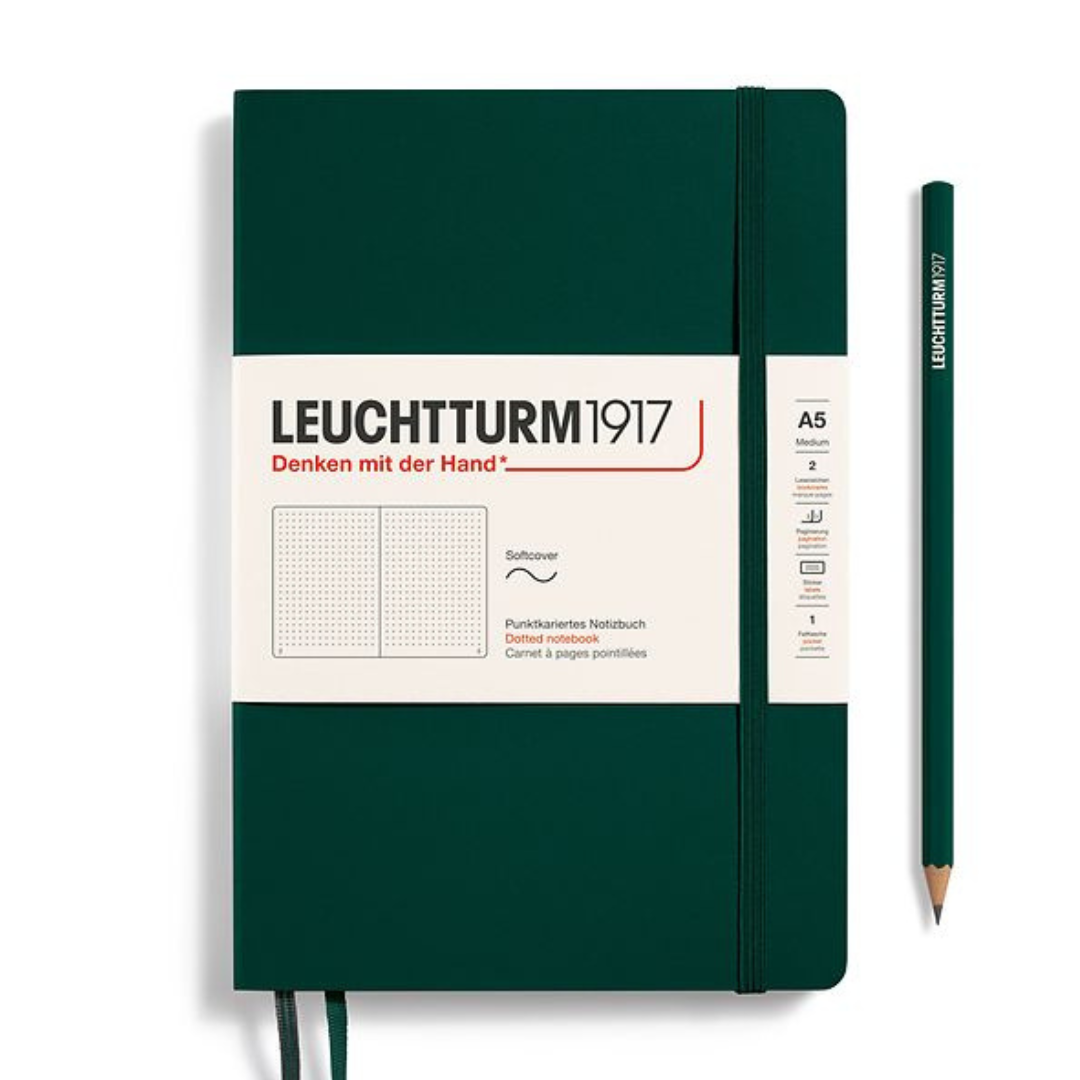 Leuchtturm1917 Natural Colors A5 Medium Softcover Notebook - Forest Green / Dotted