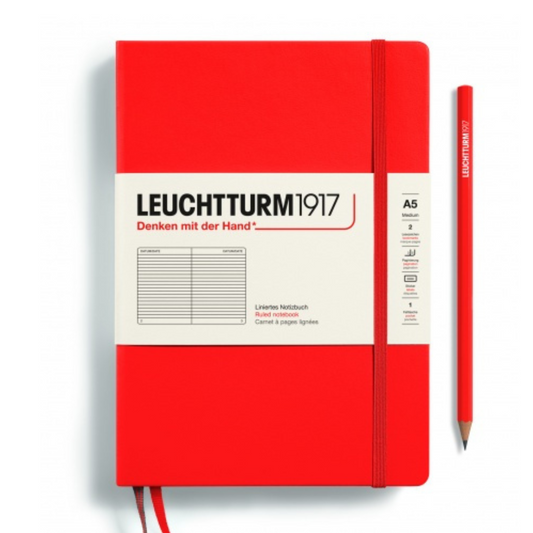 Leuchtturm1917 Recombine A5 Medium Hardcover Notebook - Lobster / Ruled