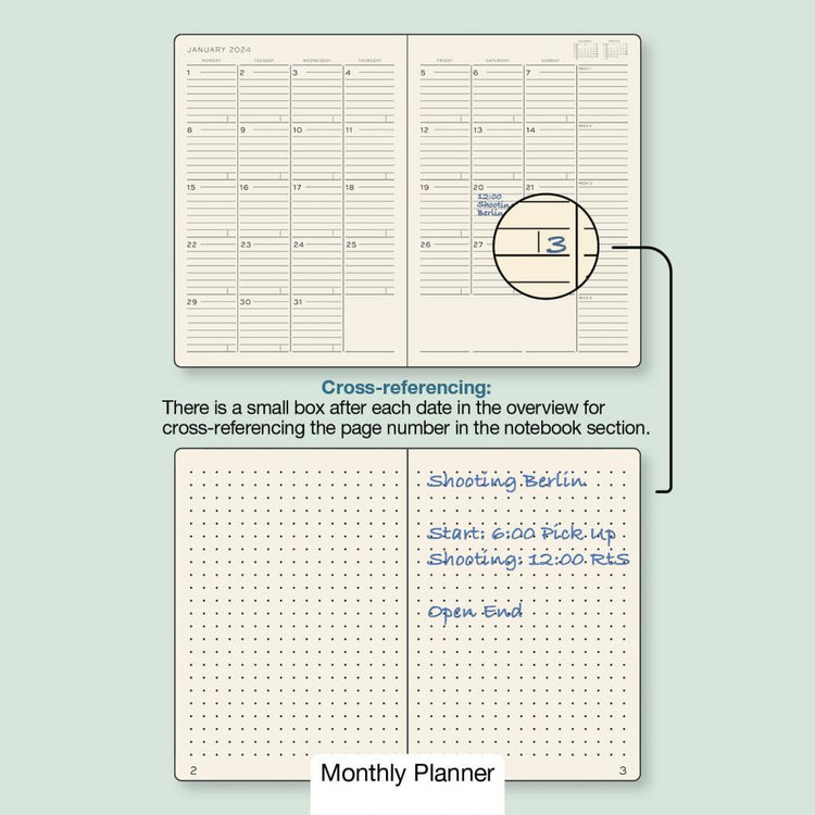 Leuchtturm1917 2024 Softcover Monthly Planner With Notebook Forest Green- Composition (B5) 16 Months (Nov.23-Feb.25)