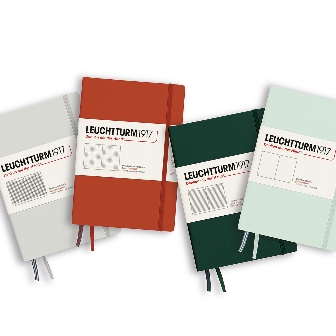 Leuchtturm1917自然色精装A5中号笔记本薄荷绿