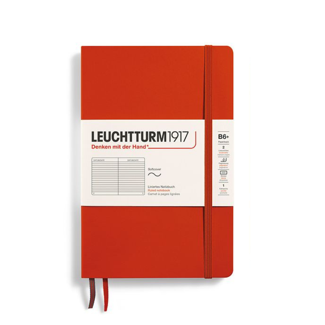 Leuchtturm1917 B6+ Softcover Paperback Notebook - Ruled / Fox Red