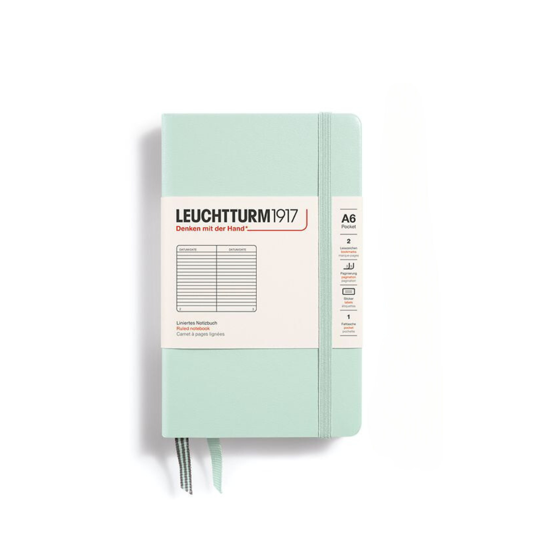 Leuchtturm1917 A6 Pocket Hardcover Notebook - Ruled / Mint Green
