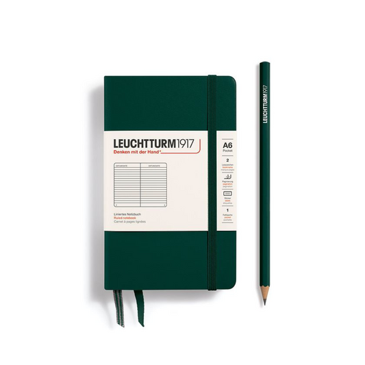 Leuchtturm1917 A6 Pocket Hardcover Notebook - Ruled / Forest Green