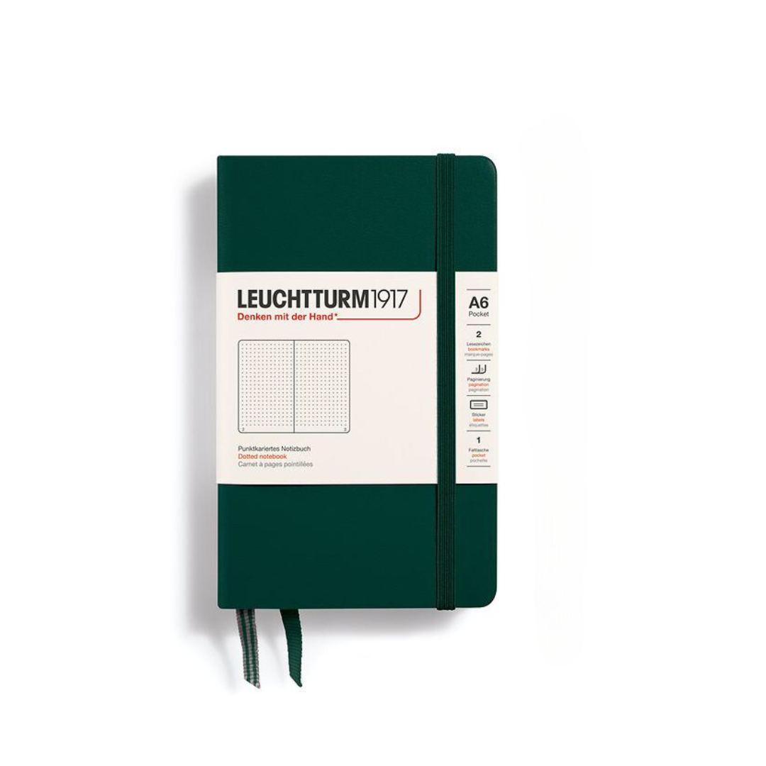 Leuchtturm1917 A6 Pocket Hardcover Notebook - Dotted / Forest Green