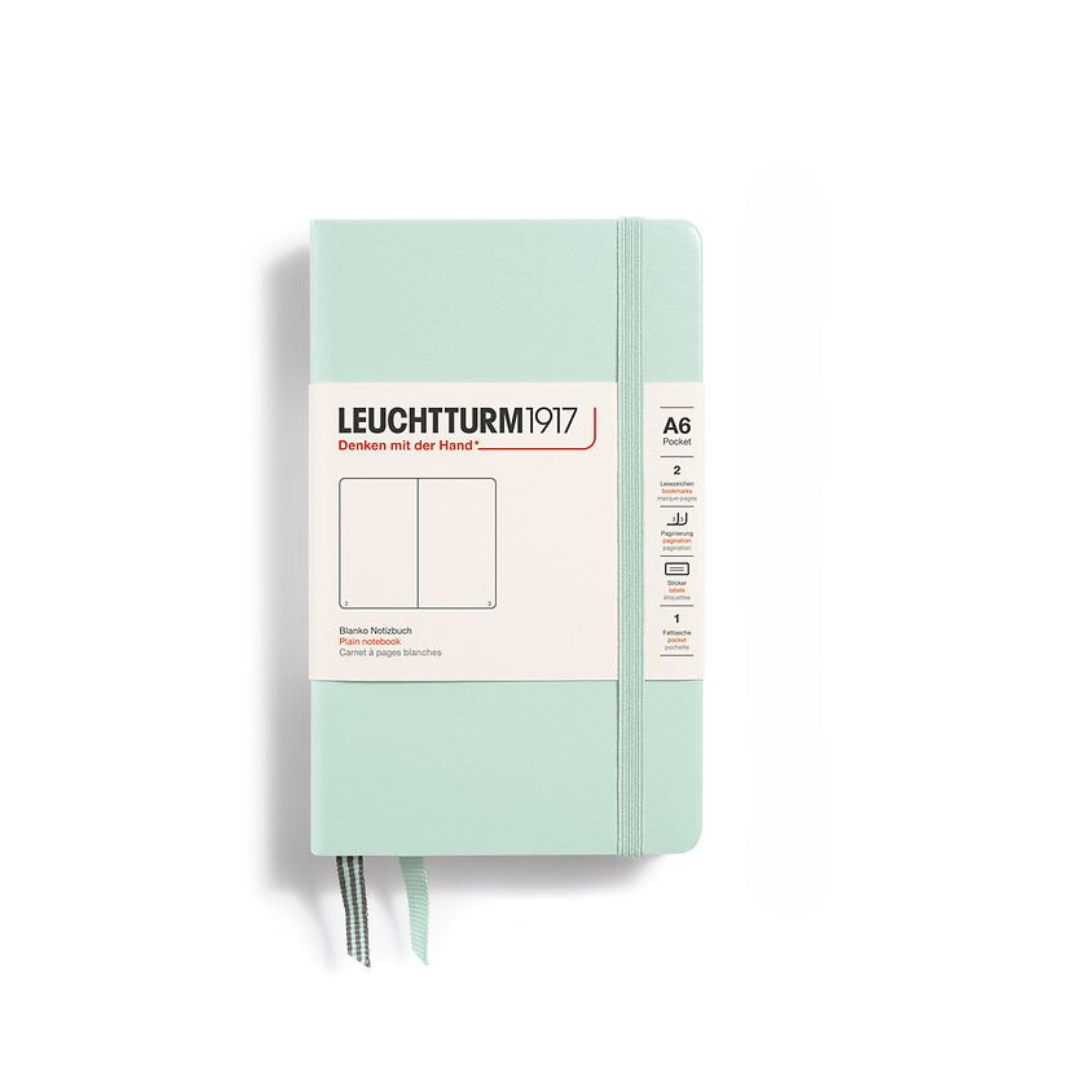 Leuchtturm1917 A6 Pocket Hardcover Notebook - Plain / Mint Green