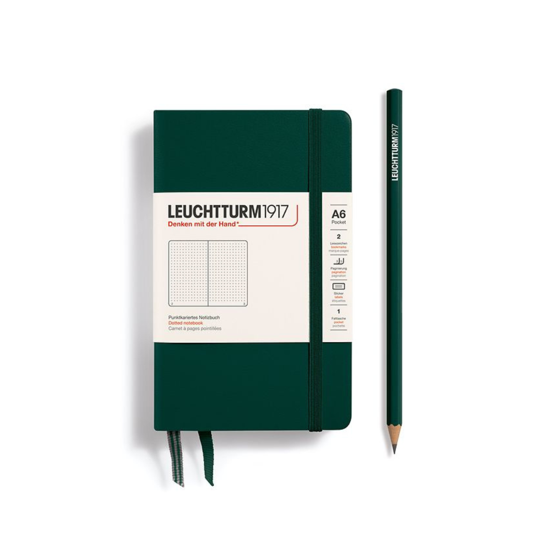Leuchtturm1917 A6 Pocket Hardcover Notebook - Dotted / Forest Green