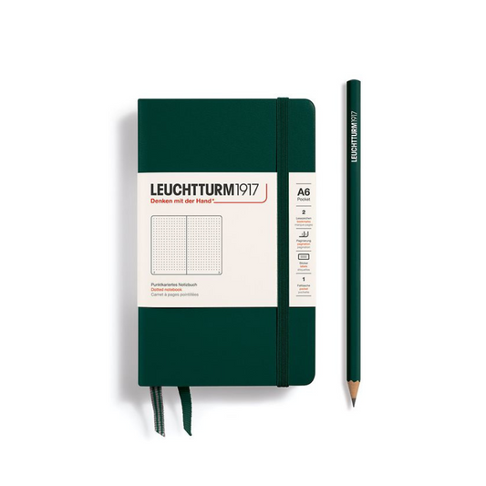 Leuchtturm1917 A6 Pocket Hardcover Notebook - Dotted / Forest Green