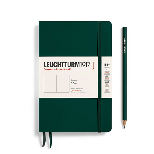 Leuchtturm1917 B6+ Softcover Paperback Notebook - Plain / Forest Green