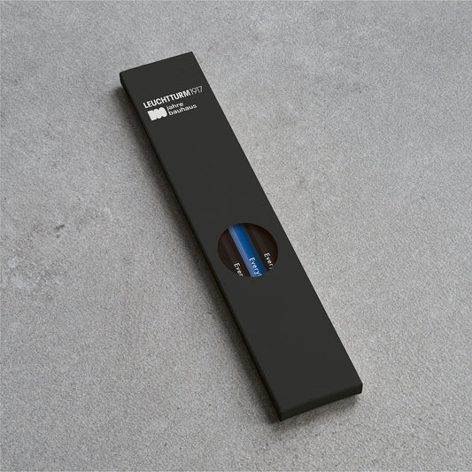 Leuchtturm1917 Bauhaus 100 铅笔组合(4 支黑色,1 支宝蓝色)