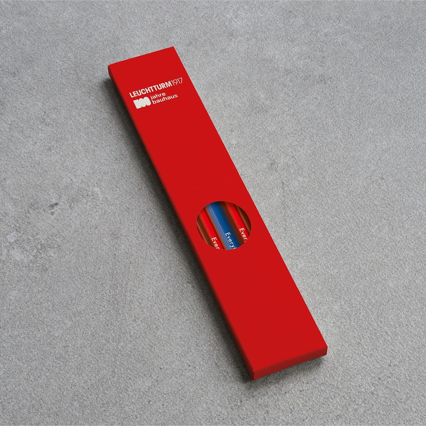 Leuchtturm1917 Bauhaus 100 铅笔组合(4 支红色,1 支宝蓝色)