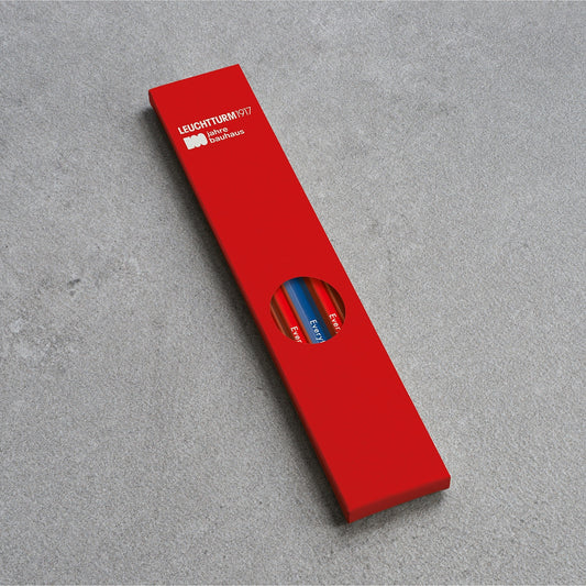 Leuchtturm1917 Bauhaus 100 铅笔组合(4 支红色,1 支宝蓝色)