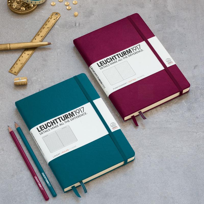 Leuchtturm1917 精装 A5 中号笔记本太平洋绿 - 直纹
