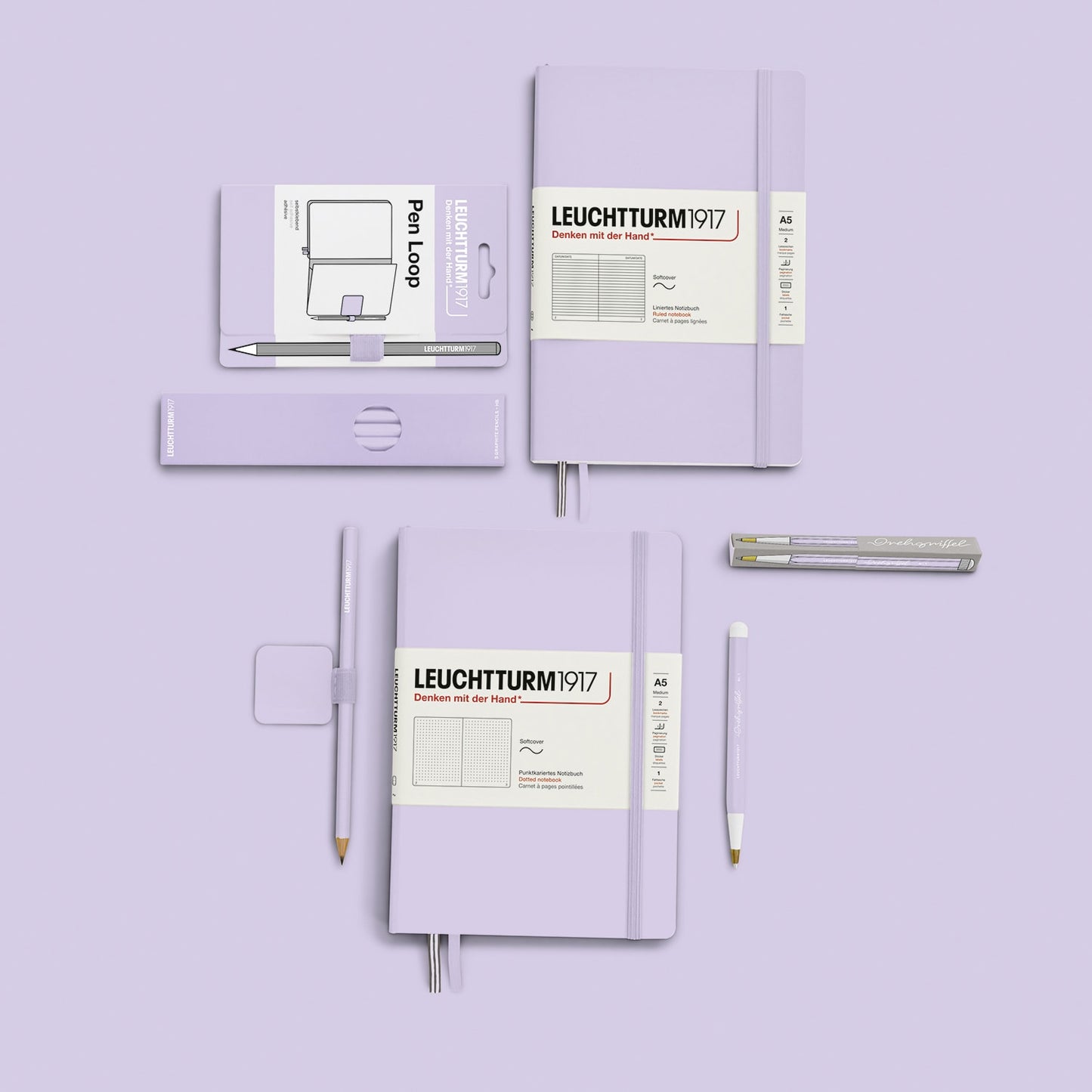 Leuchtturm1917 Softcover A5 中号笔记本丁香紫 - 点缀
