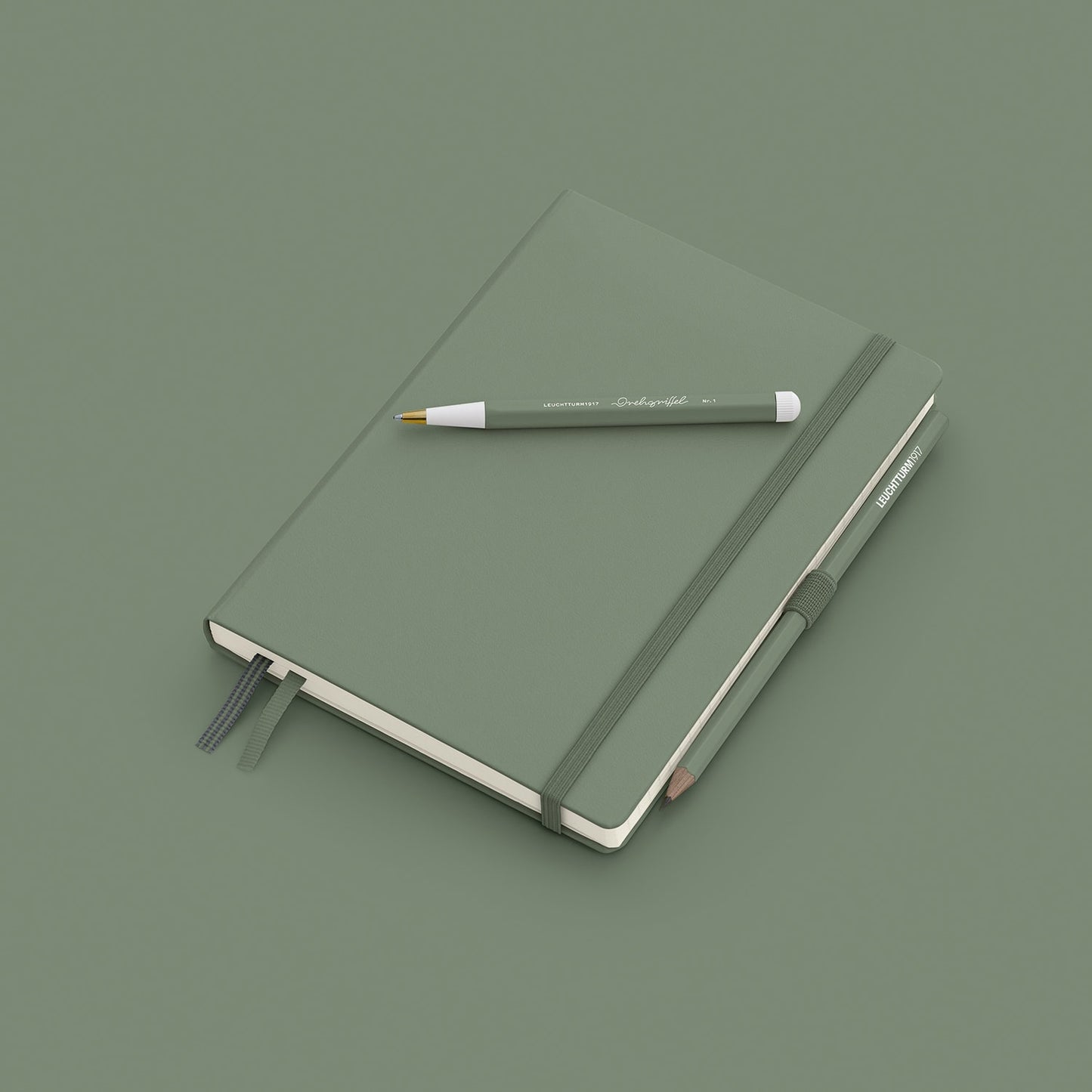 Leuchtturm1917 精装 A5 中号笔记本橄榄色 - 纯色