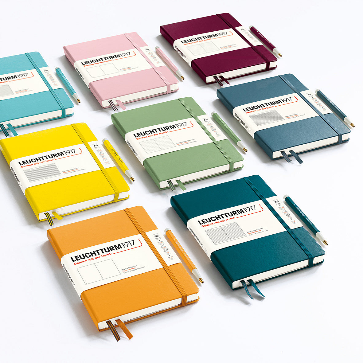 Leuchtturm1917 精装 A5 中型笔记本电脑端口红色 - 圆点