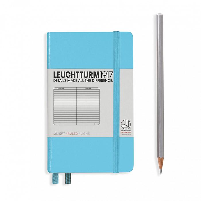 Leuchtturm1917 Kulit Keras A6 Poket Notebook Ice Blue - Diperintah