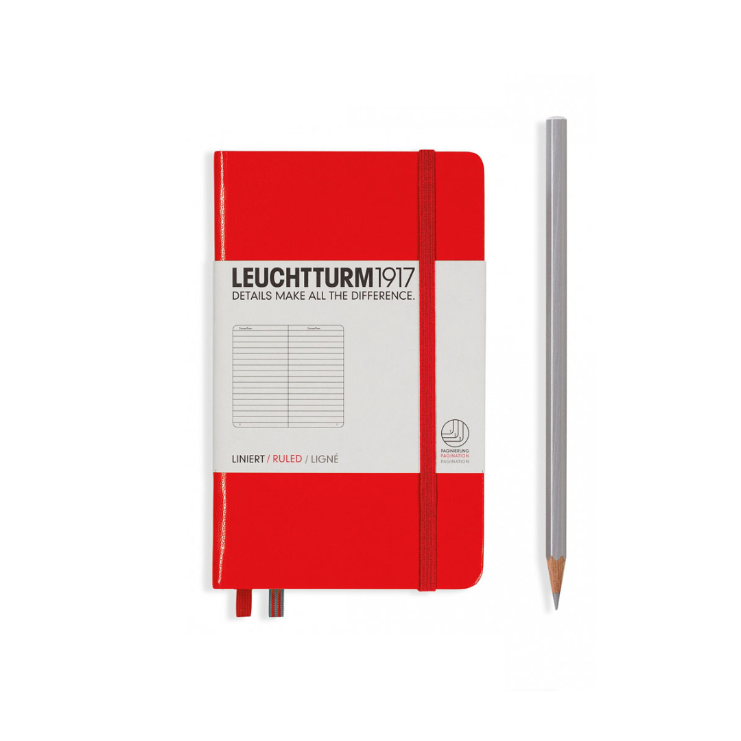 Leuchtturm1917 A6 Pocket Hardcover Notebook - Red / Ruled