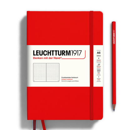 Leuchtturm1917精装A5中型笔记本红色-点