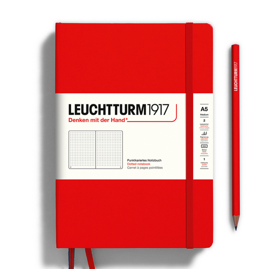 Leuchtturm1917精装A5中型笔记本红色-点