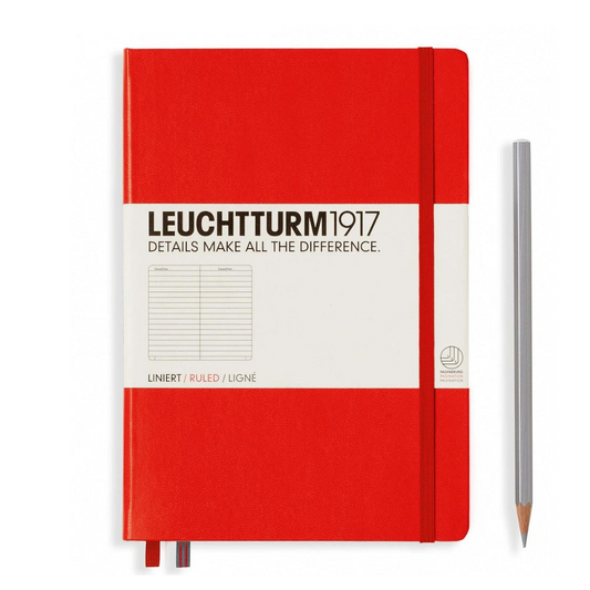 Leuchtturm1917 精装 A5 中号笔记本红色 - 直纹